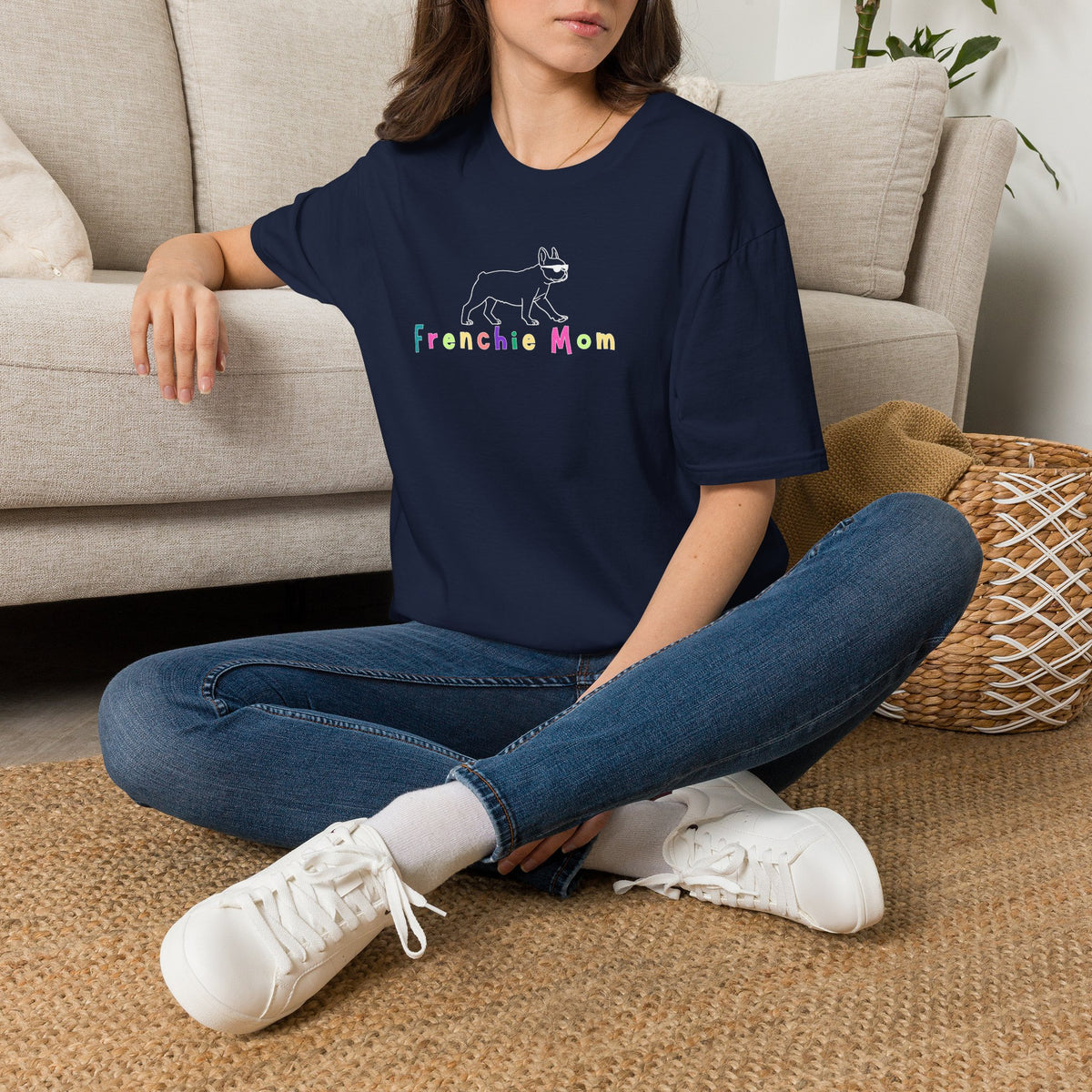 Frenchie Mom Shirt, Colorful French Bulldog Graphic Top, Dog Lover Tee