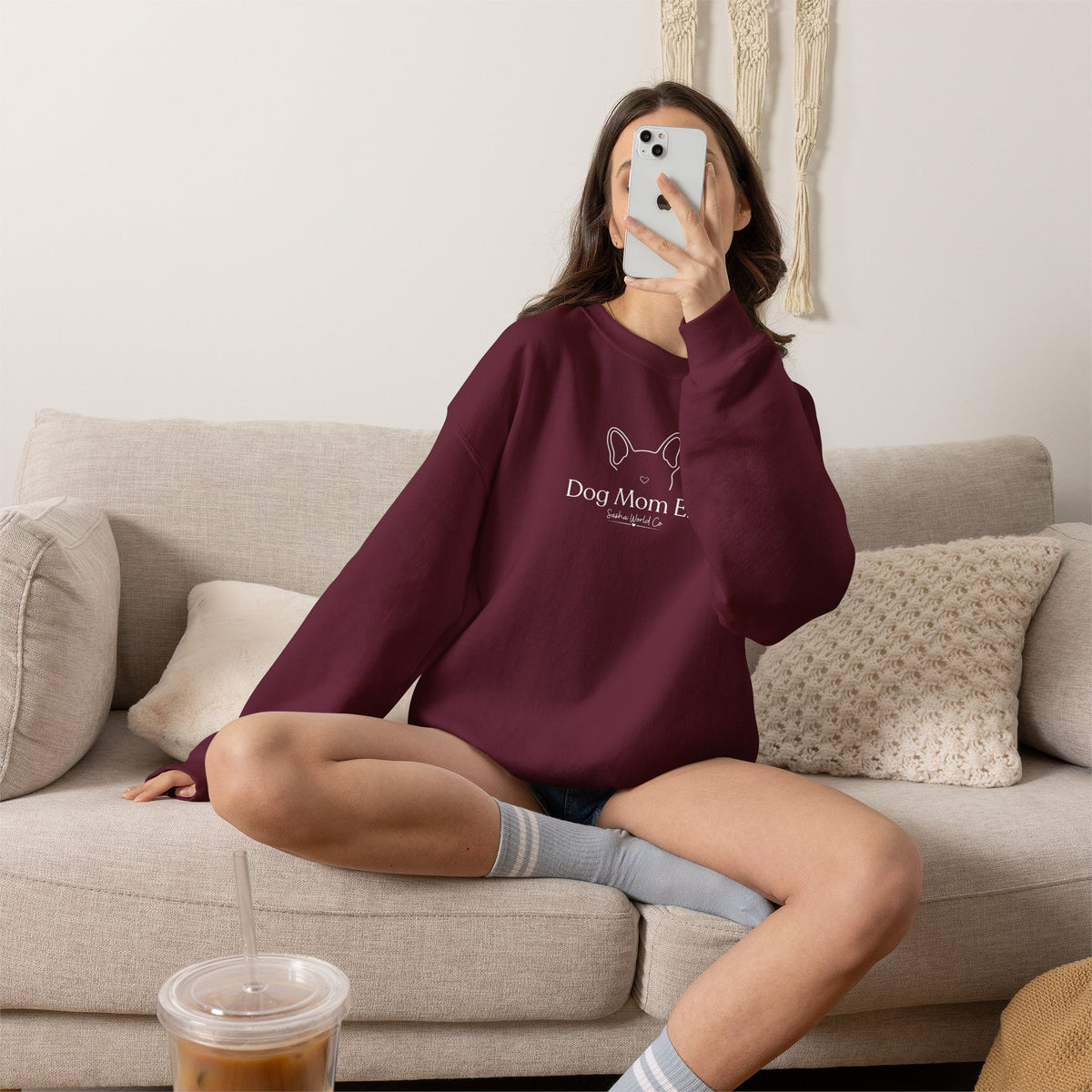 Dog Mom Era French Bulldog Sweatshirt, Cozy Pet Lover Crewneck Sweater