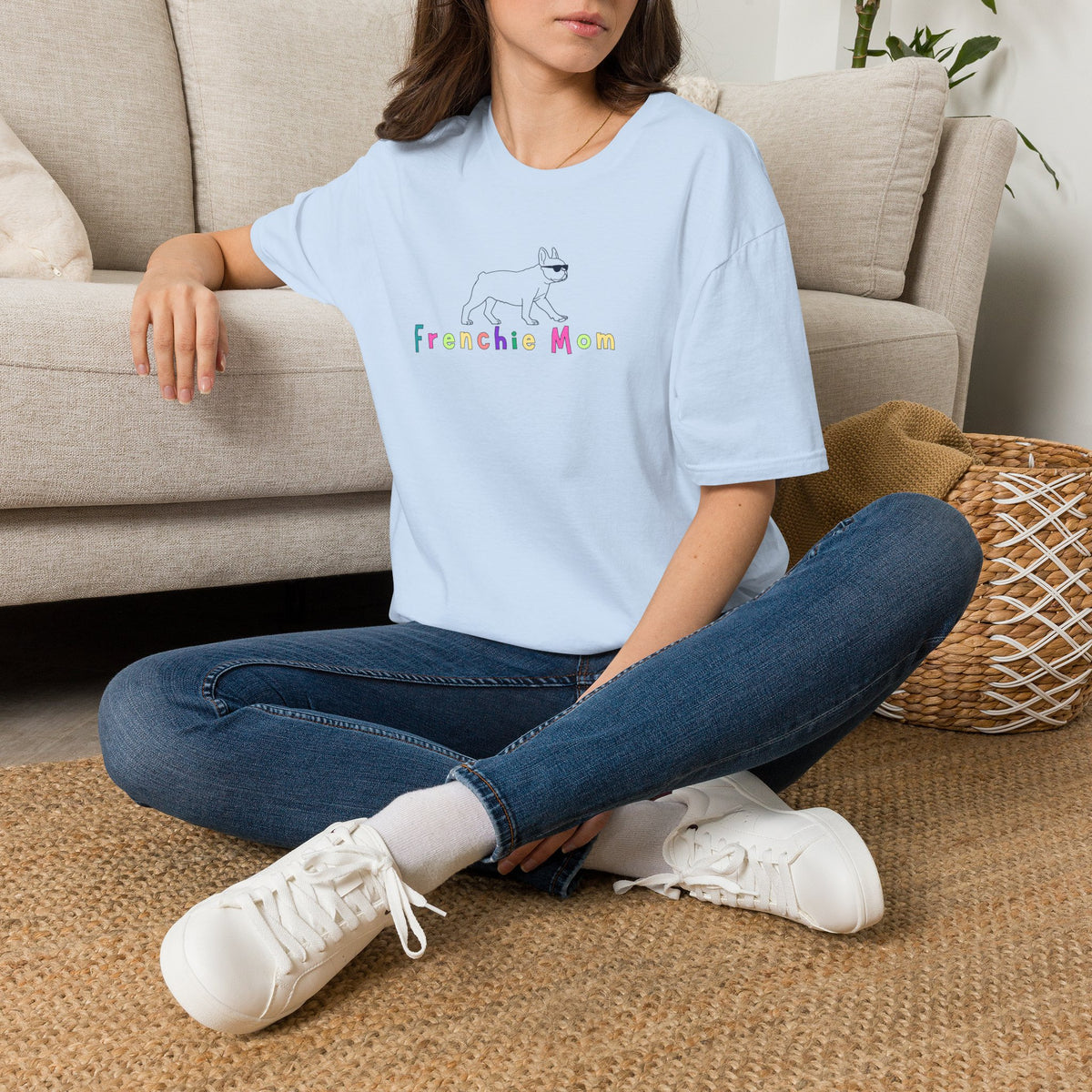 Frenchie Mom Shirt, Colorful French Bulldog Graphic Top, Dog Lover Tee