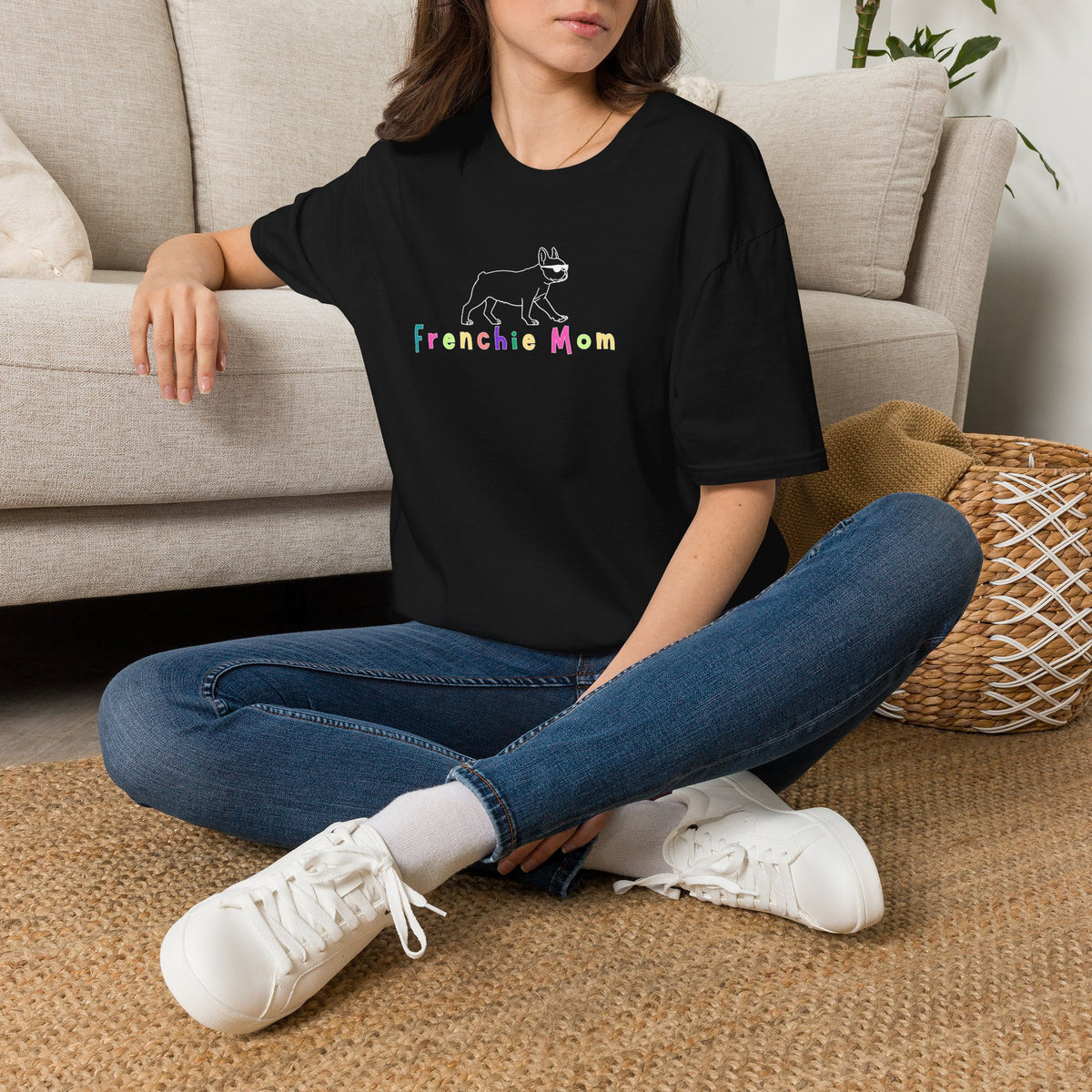 Frenchie Mom Shirt, Colorful French Bulldog Graphic Top, Dog Lover Tee