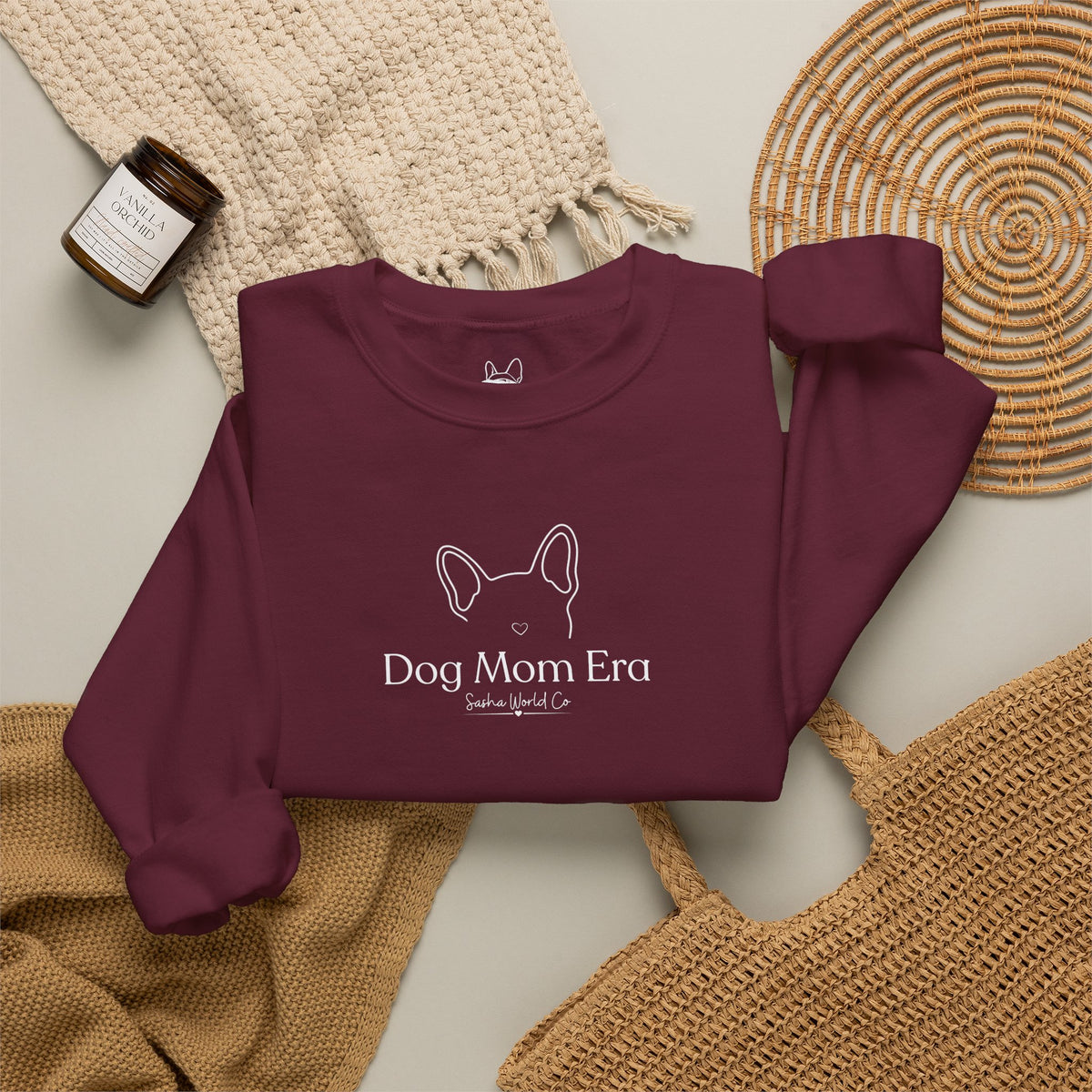 Dog Mom Era French Bulldog Sweatshirt, Cozy Pet Lover Crewneck Sweater