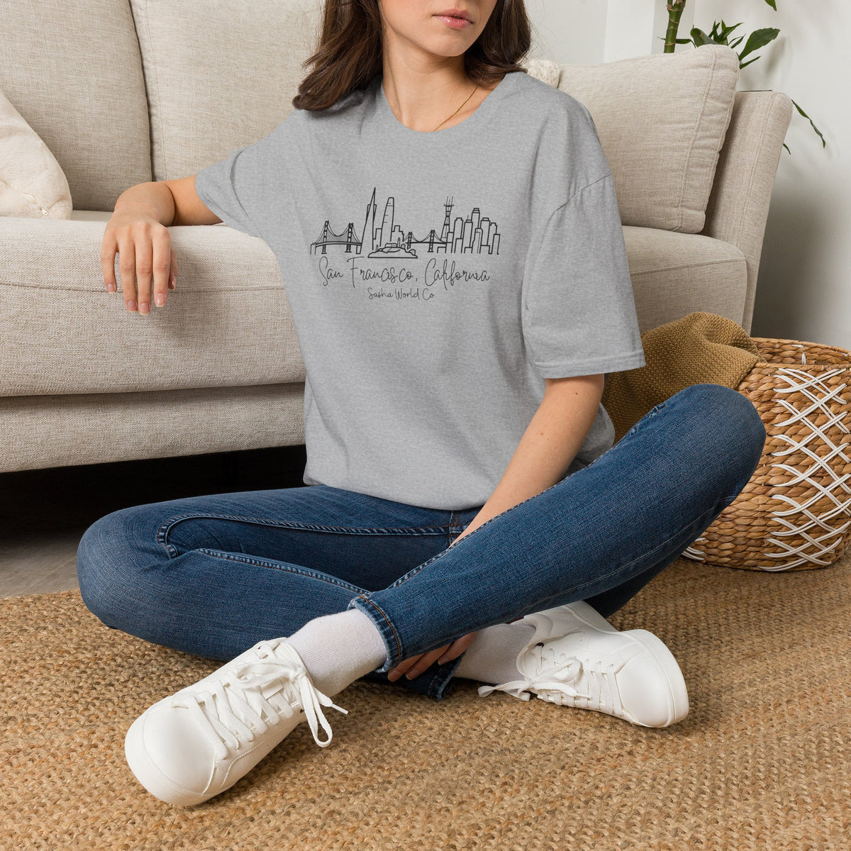 San Francisco Shirt, California Skyline Graphic Tee, Golden Gate Bridge Script Top, City Souvenir Travel Gift