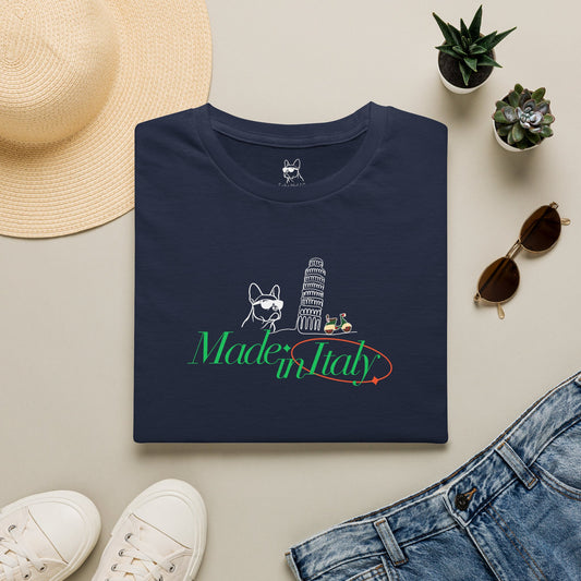 Made in Italy Graphic Tee – Pisa, Vespa, Mediterranean Summer Style