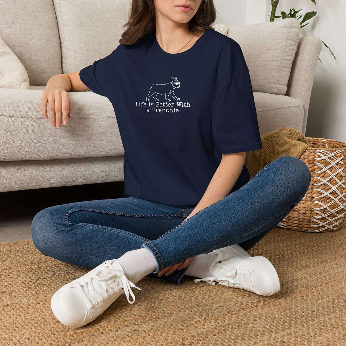 French Bulldog Minimalist Tee, Comfort Colors Dog Lover Shirt, Frenchie Mom