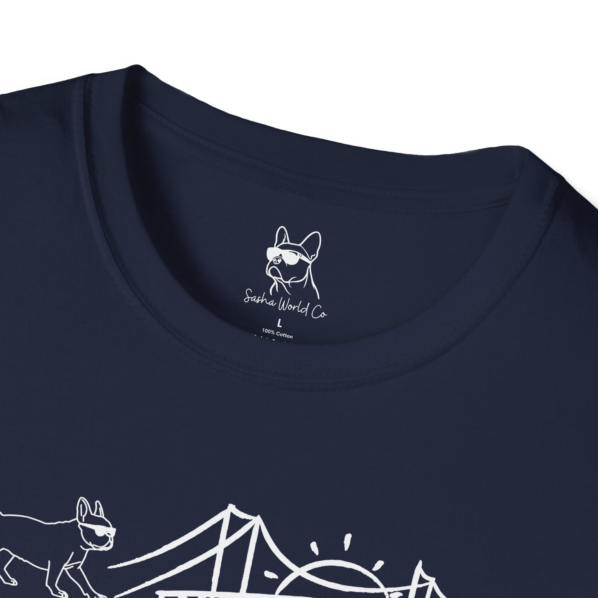 San Francisco Shirt, Golden Gate Bridge Collage Tee, French Bulldog Graphic Top, Vintage California City Gift