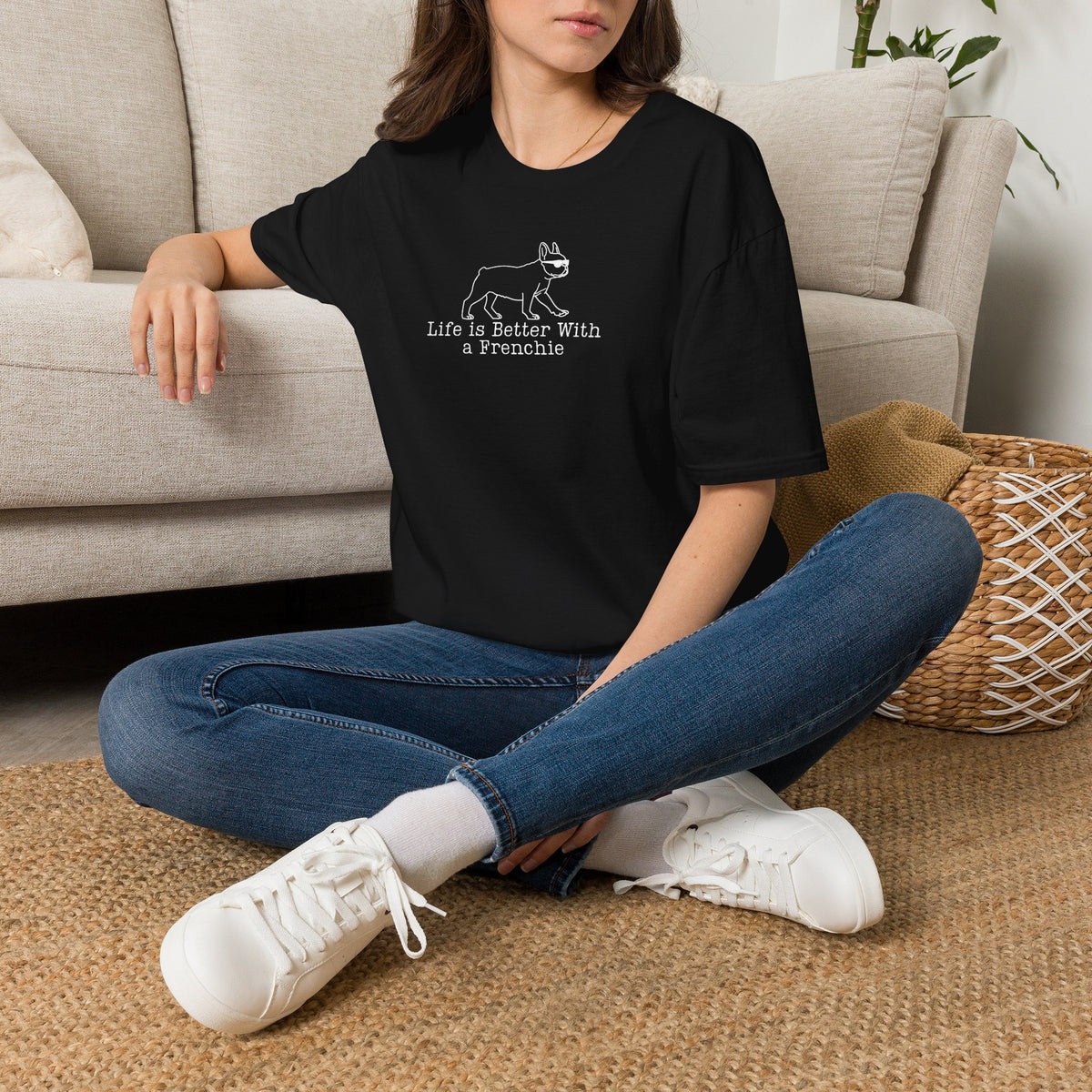 French Bulldog Minimalist Tee, Comfort Colors Dog Lover Shirt, Frenchie Mom