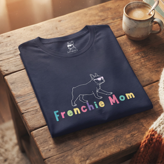 Frenchie Mom Shirt, Colorful French Bulldog Graphic Top, Dog Lover Tee