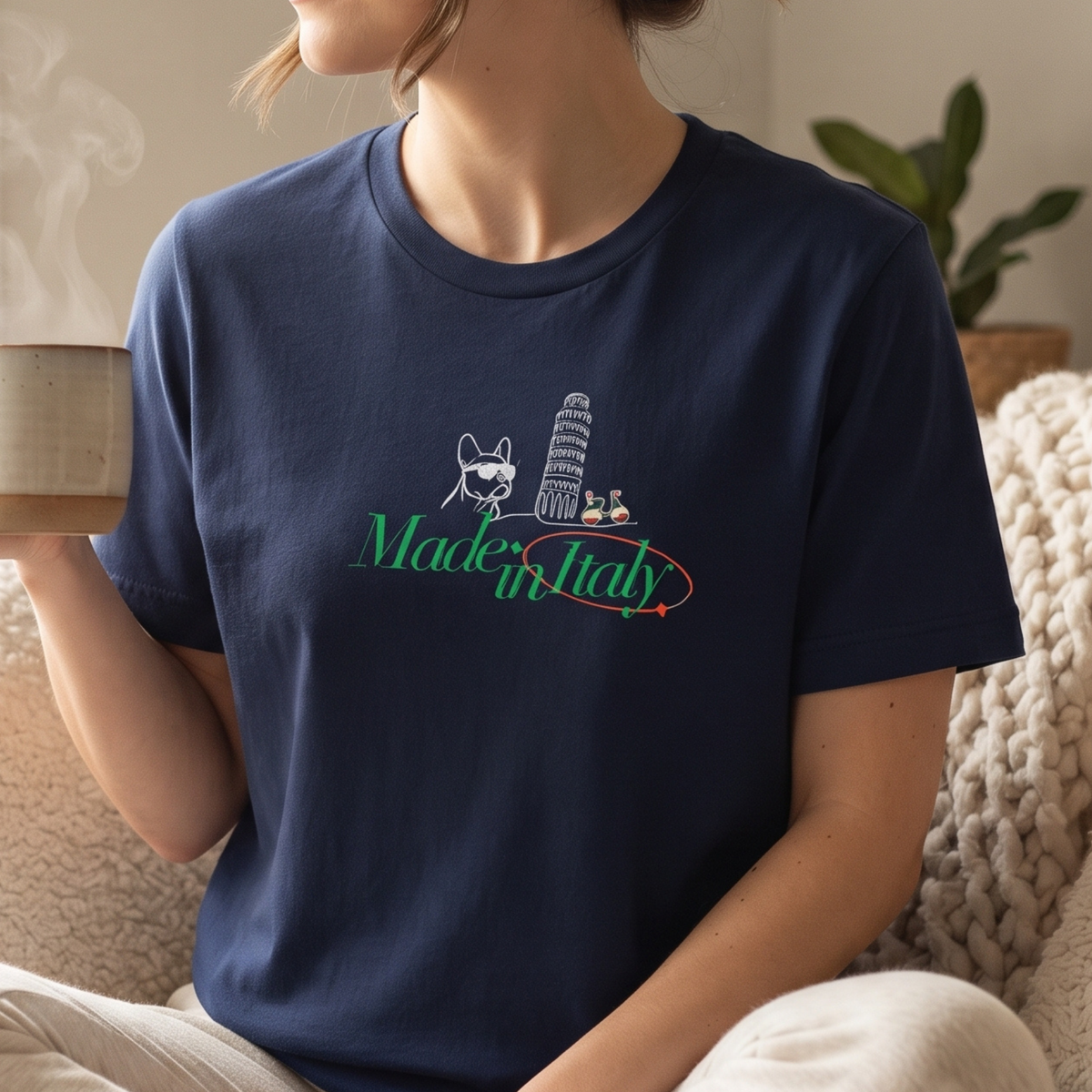 Made in Italy Graphic Tee – Pisa, Vespa, Mediterranean Summer Style