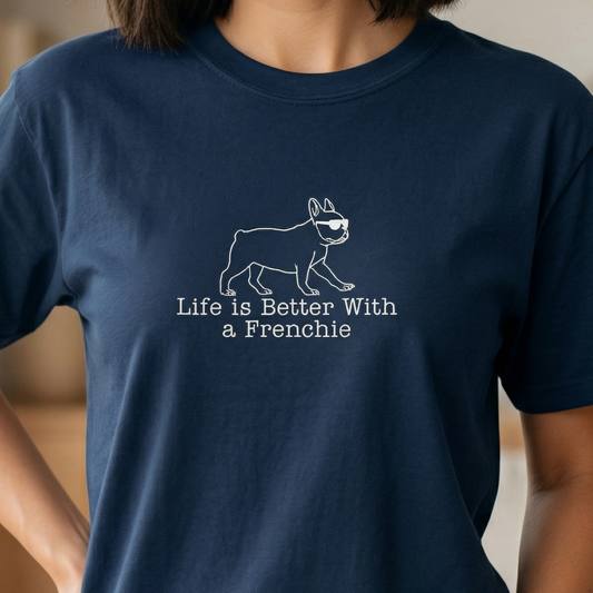 French Bulldog Minimalist Tee, Comfort Colors Dog Lover Shirt, Frenchie Mom