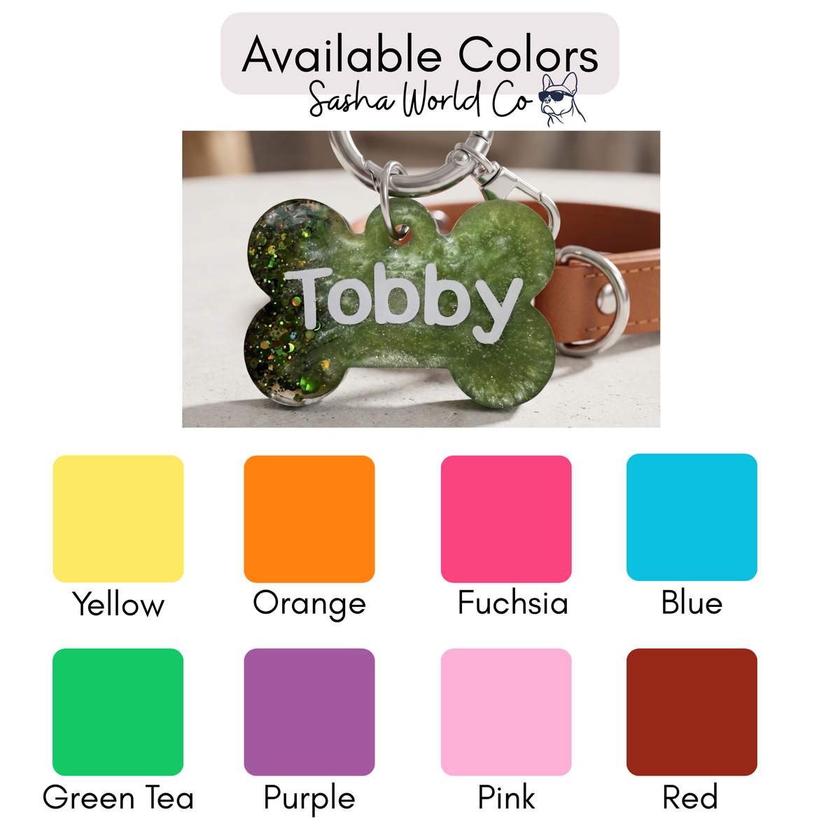 Dog Tag And Keychain Set, Matching Pet Owner Resin Bundle, Glitter Marble Duo